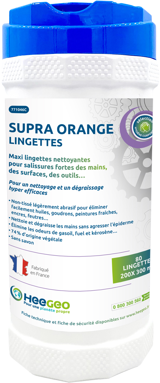 lingettes main supra orange seau de 80