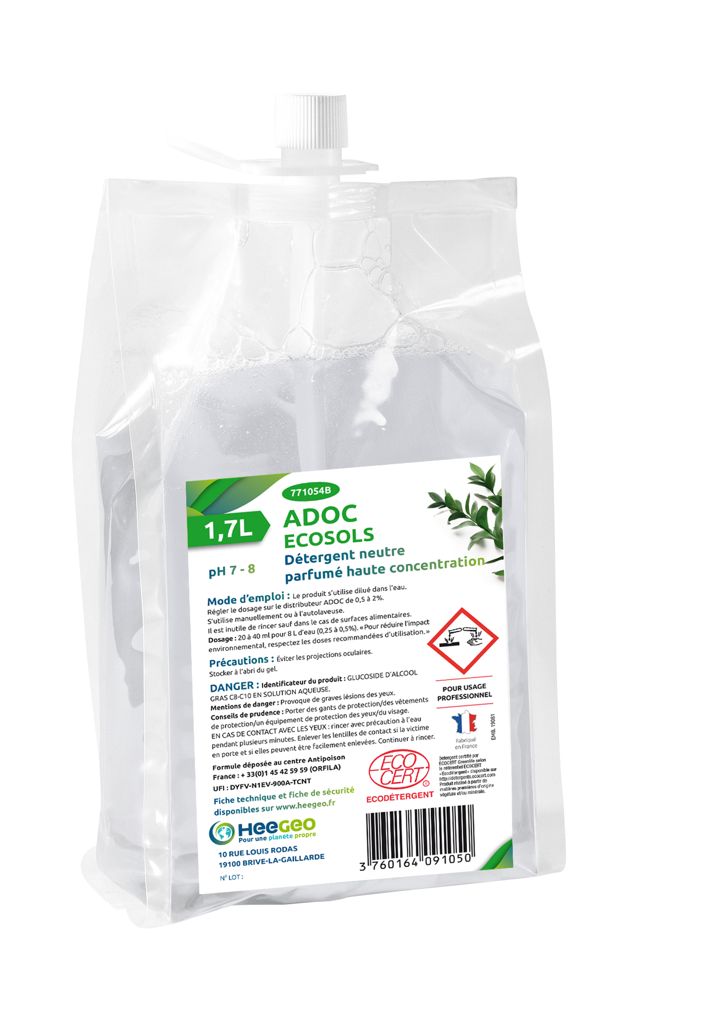 adoc ecosol concentre 1.7 ltr x4 ecocert