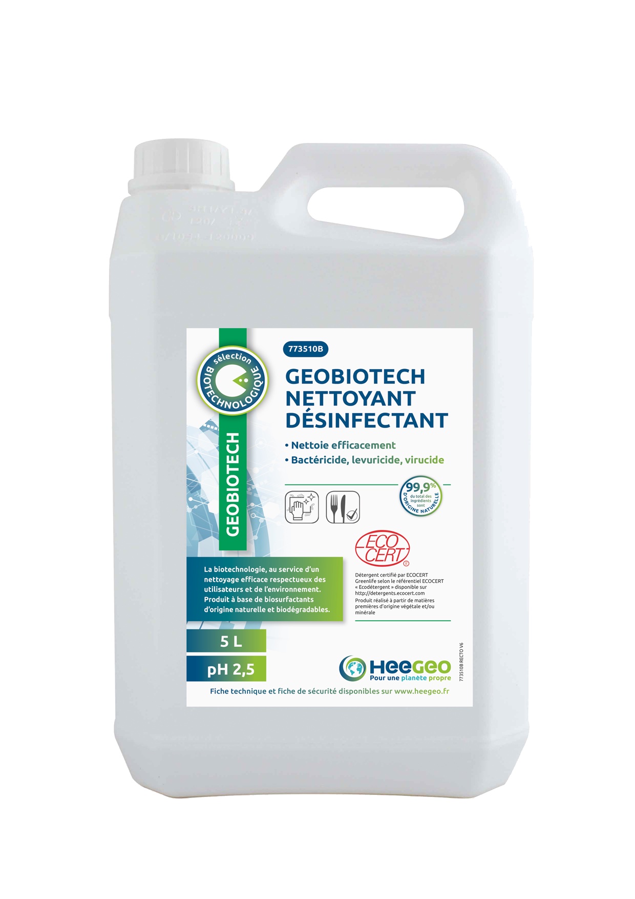 geobiotech bionettoyant desinfectant surface ecocert 5l