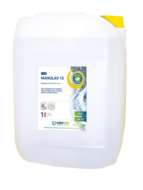 manulav 15 detergent multi-surface alimentaire citron 20l