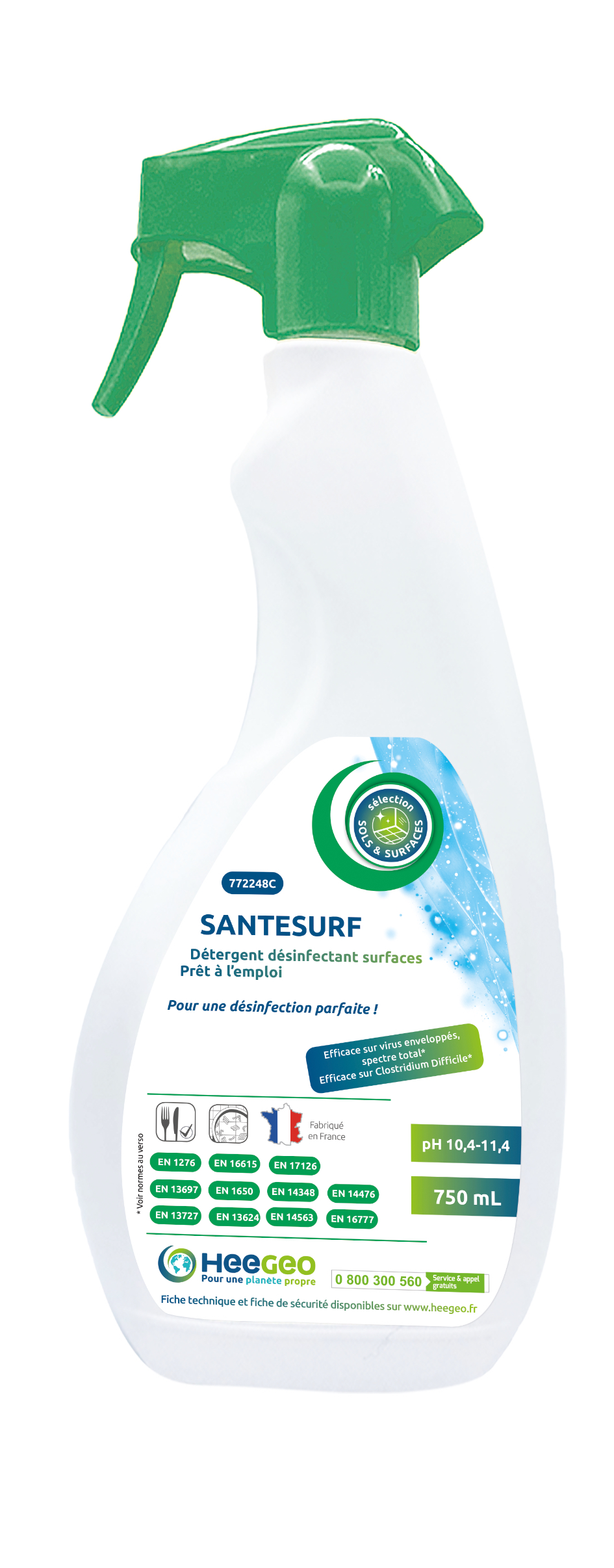 santesurf detergent desinfectant pae x 750ml