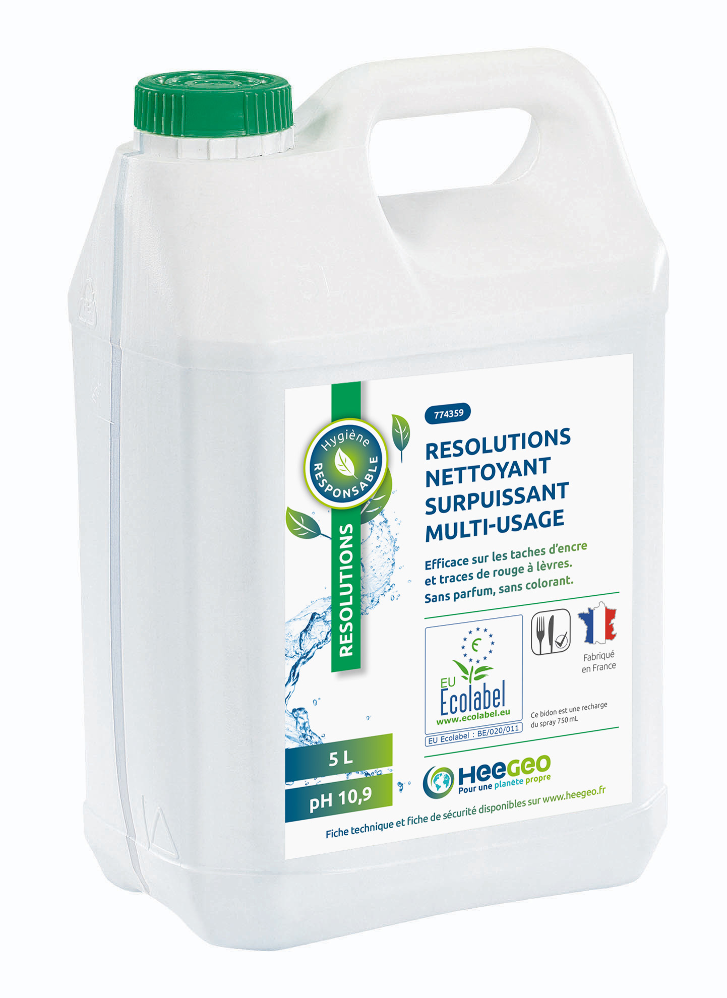 resolutions nettoyant surpuissant multi-usage ecolabel 5l