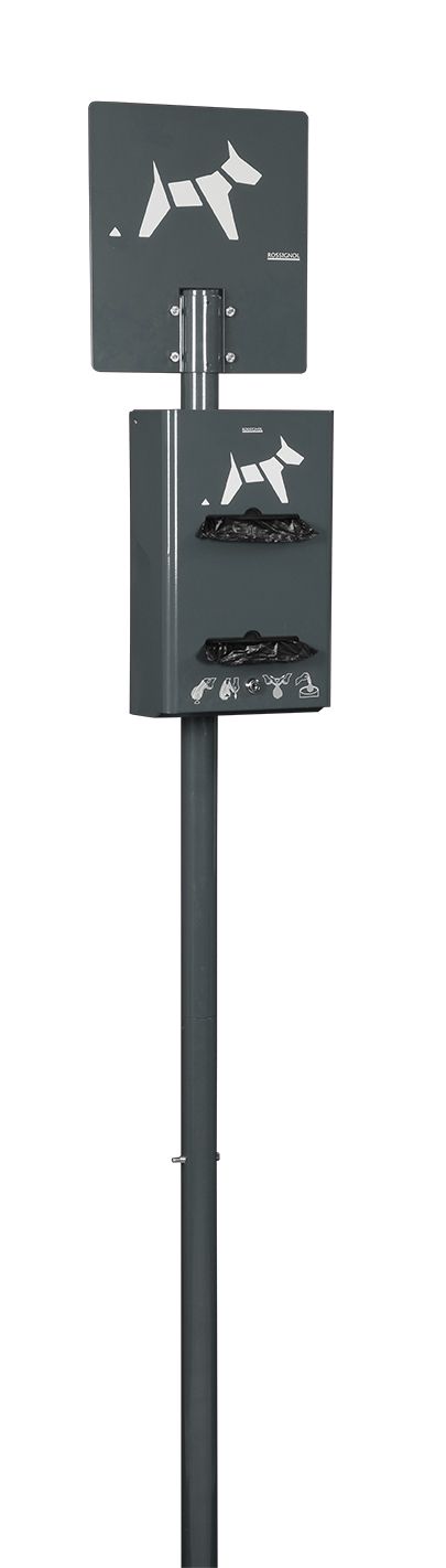 borne sur poteau hygeca 2 rouleaux anthracite mat