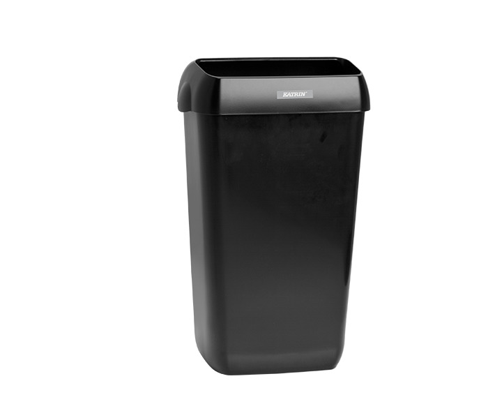poubelle à dechets noires 25l katrin avec couv. x1